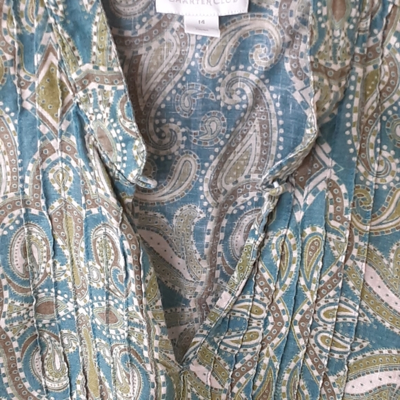 Paisley Linen Top Size 14 - Picture 2 of 8